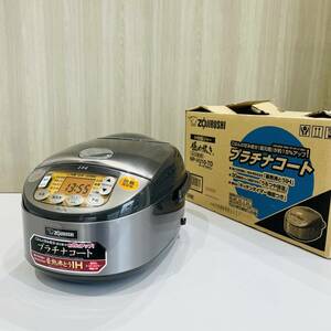 V557 動作品 象印 プラチナコート IH炊飯ジャー 極め炊き NP-VU10-TD ダークブラウン 5.5合炊き 計量カップ付き 家電 ZOJIRUSHI 検K