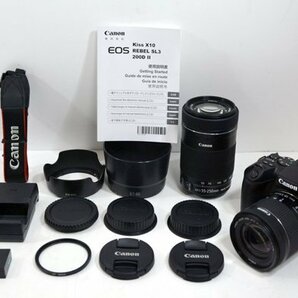 ★美品！Canon キャノン EOS Kiss X10 ダブルズームキット デジタル一眼レフ カメラ★の画像1