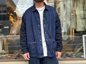 NIGEL CABOURN US ARMY DENIM JACKET HEMP DENIM 52 ナイジェルケーボン カメラマン LYBRO DUNGAREE MALLORY ARMY CARGO BRITISH RAILMAN