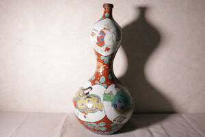 2　古伊万里　金彩色絵唐草六歌仙文瓢瓶　蓋付　太明成化年製　高46.5cm　3kg