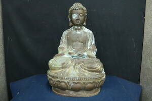 63　仏教美術　銅製　釈迦如来座像　高55ｃｍ　13.9ｋｇ　大明永楽年施