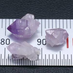 【鉱物 標本 紫水晶 結晶 原石】パキスタン ミニ アメジスト 3個