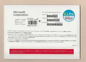 ●認証保証●Windows 8.1 pro 64bit●新規インストール●正規品