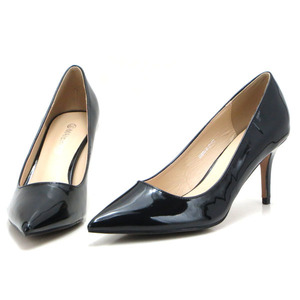  new goods large size pumps black 26.5cm 131320-43 enamel style high heel 