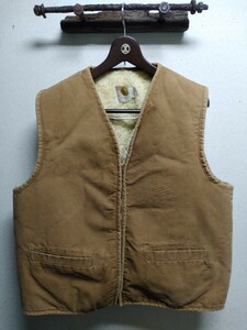 カーハート　ベスト　scovill　Carhartt　ボアベスト　アメリカ製　70s　80s　ハンティング　コットンダック　サイズXL