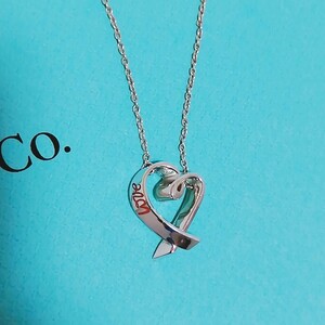 送料無料★美品★Tiffany＆Co.ラビングハート　レッドエナメル LOVE ネックレス(パロマ・ピカソ)ティファニー シルバー ペンダント 即決