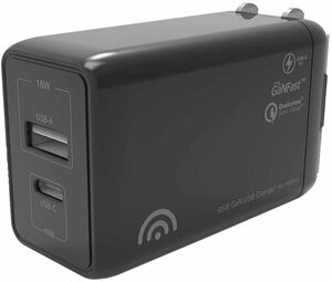 [Wiredix] 急速充電器 PD 充電器 65w ガリウム 小型 USB-C GaN QC3.0 充電器 Macbook Nintendo Switch iPhone ノートPC (am_4145-00)