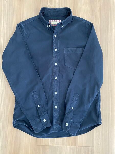 ナノユニバース コットンネイビーシャツ Sサイズ