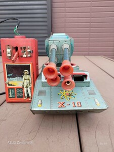 ☆ジャンク品　1961年スズキ&エドワード（S&E） リモコン4連装対空戦車X-10 Pom Pom Tank ブリキ 玩具 おもちゃ☆
