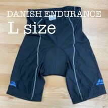 DANISH ENDURANCE サイクリング ショーツ アンダー パンツ メンズ バイク 男性用 パッド付き 伸縮 フィット ブラック グレー L_画像1