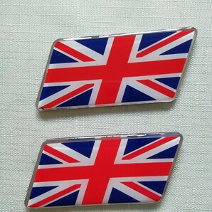 イギリス国旗　ユニオンジャック　エポキシ　３Ｄ　プレート　ステッカーエンブレム　２個