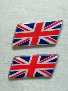 イギリス国旗　ユニオンジャック　エポキシ　３Ｄ　プレート　ステッカーエンブレム　２個