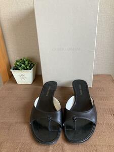 ＊GIORGIOARMANI ジョルジオ アルマーニ フラット トング サンダル ミュール ぺたんこ ブラック 35 1/2＊