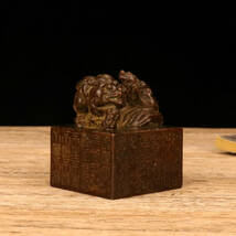 【古寶奇蔵】銅製・母子獣印章・置物・賞物・中国時代美術_画像5