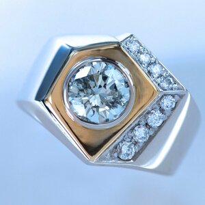 F3678 прекрасный крупный натуральный бриллиант 2.531,0.33ct высший класс 18 золотой /Pt900 чистота Celeb liti мужской кольцо новый товар 