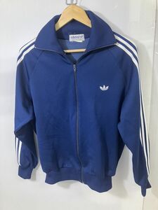 HS948-240309-127【中古】アディダス adidas 70s デサント製 トラックジャケット トレフォイル ビンテージ ADS-4F ジャージ ネイビー 4号