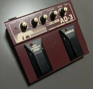 ★動作品! BOSS AD-3 アコースティックギター プリアンプ リバーブ コーラス Acoustic Instrument Processor