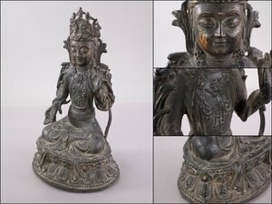 仏像　銅製　如来　大日如来像　仏教美術　32cm　中国古玩