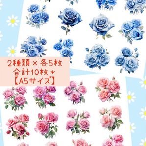 【C-76】コラージュシート 素材 お花 バラ