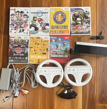 美品　Wii 本体　ハンドル ソフト マリオカート Wiiリモコン　任天堂 ニンテンドー セット_画像1