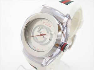 ◆◇GUCCI グッチ SYNC シンク シェリーライン クォーツ メンズ 137.3 稼働品 箱付◇◆