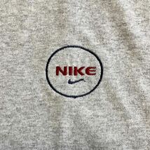 90s NIKE 半袖 Tシャツ グレー L スウォッシュ ロゴ 刺繍 ナイキ ヴィンテージ_画像3