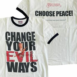 USA製 SANTANA Evil Ways リンガー Tシャツ M ホワイト サンタナ 両面プリント バンド ロック バンT エビルウェイズ 90s ヴィンテージ