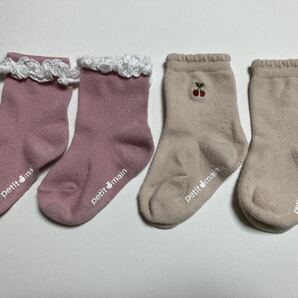 4足組 ダブルB プティマイン ベビー靴下13〜15cm キッズ ソックス DOUBLE.B petit main 女の子 さくらんぼ ミキハウス くまの画像4