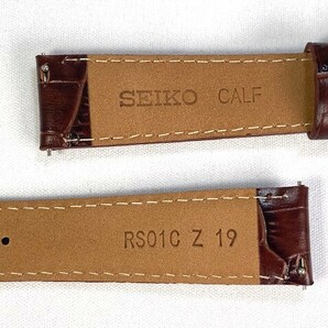 RS01C19BN SEIKO セイコー 19mm 純正革ベルト カーフワニ型押し ダークブラウン ネコポス送料無料の画像4