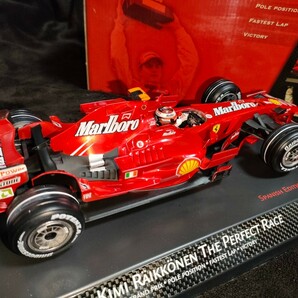 未開封新品ベース1/18F1スペインGPハットトリック パーフェクトレース記念フェラーリF2008マルボロタバコ キミ ライコネン限定生産モデルの画像4