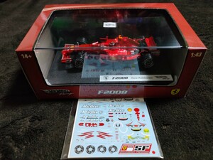 貴重エッフェアルテフィーチェ製マルボロタバコデカール＋未開封美新品1/43フェラーリF2008キミ ライコネンFerrari F1