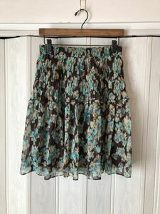 *FRAGILE/ Fragile / green. floral print . wonderful chiffon skirt / not yet arrived goods *08