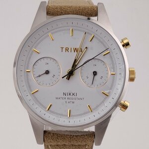 2498〇/TRIWA 腕時計 GLEAM NIKKI SUPER SLIM NKST101-SW212612P デュアルタイム 5気圧防水 レディース ベージュ【0226】