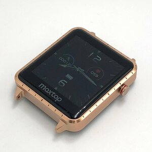 27250/MAXTOP smart watch T5 iOS/Android correspondence action amount total pedometer Brown / black band IP67 waterproof Gold [0216]