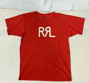 DOUBLE RL RRL RALPH LAUREN Logo Cotton Jersey ダブルアールエル ラルフローレン ひび割れ加工 ロゴ USED ヴィンテージ加工 Tシャツ L