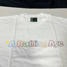 90s デッド 初期 日本製 正規品 A BATHING APE BAPE アベイシングエイプ べイプ カラフル プリント Tシャツ シングルステッチ 裏原宿 白 M_画像3