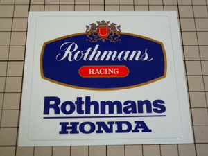 HONDA 純正品 Rothmans RACING ステッカー 当時物 です(87×78mm) ロスマンズ ホンダ レーシング