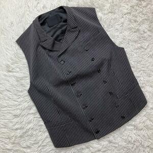 1点物◎美品◎12aw Sleeveless Double Jacket Prada プラダ ダブル ストライプ ベスト ジレ デニム地 48 L相当 メンズ ノースリーブ