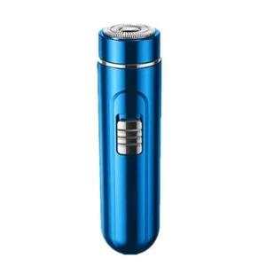 男性用コンパクトで便利な電気かみそり-USB充電式(ブルー)