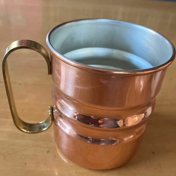 純銅製のビアマグ　直径8cm 高さ9cm 純銅 マグカップ