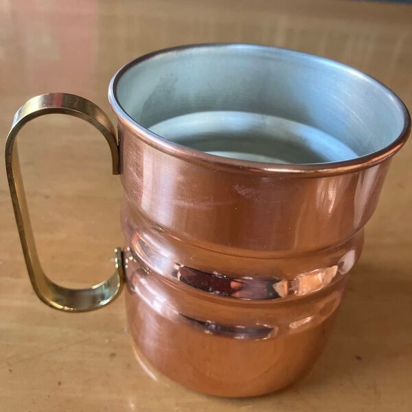純銅製のビアマグ 直径8cm 高さ9cm 純銅 マグカップ