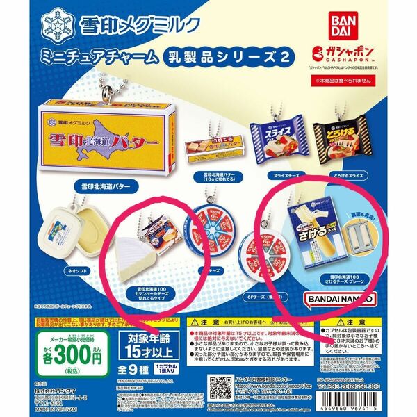 雪印メグミルク ミニチュアチャーム 乳製品シリーズ2 [6.雪印北海道100 カマンベールチーズ 切れてるタイプ]