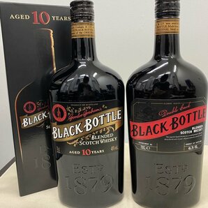 【未開栓】ウイスキー 2本セット BLACK BOTTLE ブラックボトル①10年 700ml 40% 箱付き②ダブルカスク 700ml 46.3%の画像1