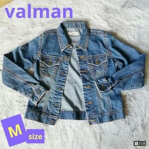 valman☆バルマン♪お洒落ダメージ加工☆デニムジャケットGジャン☆Mサイズ デニムジャケット デニム