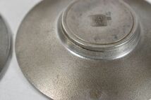 中村堂造 純錫 五清図 圓式茶托 五客 煎茶 道具 錫器 茶器 茶托　共箱付_画像6