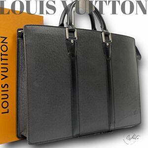 1円　Louis Vuitton　ルイヴィトン タイガ　ポルトドキュマン・ロザン　アルドワーズ　ビジネスバッグ レザー ブラック　黒　営業鞄　