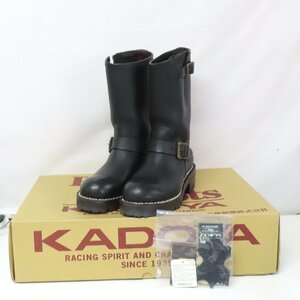 【新品同様】【美品】KADOYA カドヤ BOOTS&BOOTS KA-G.I.J エンジニアブーツ 24.0cm レザー ブラック 4007-0-200-049 HuskyOilレザー