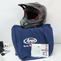 【美品】Arai アライ V-Cross4 Vクロス4 オフロード フルフェイスヘルメット Lサイズ フラットブラック バイク 二輪 モトクロス 人気_画像1