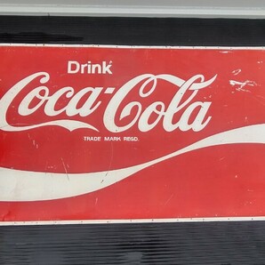 昭和 大型 看板 コカ・コーラ Drink Coca-Cola ビンテージ コカコーラ 約183cm×92.cm レトロ 看板 ブリキ 店舗壁貼り 希少 当時の画像1