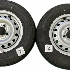 ★夏 22年製!! S321V ダイハツ ハイゼット 純正 12インチ スチール ホイール 2本 12×4J PCD100 4穴 ハブ径54 145/80R12 80/78N LT★の画像1